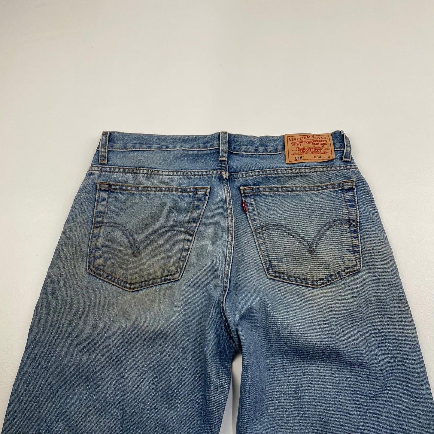 Levi's 516 Jeans Straight Leg Vintage Wash Blue Denim Mens W34 L34