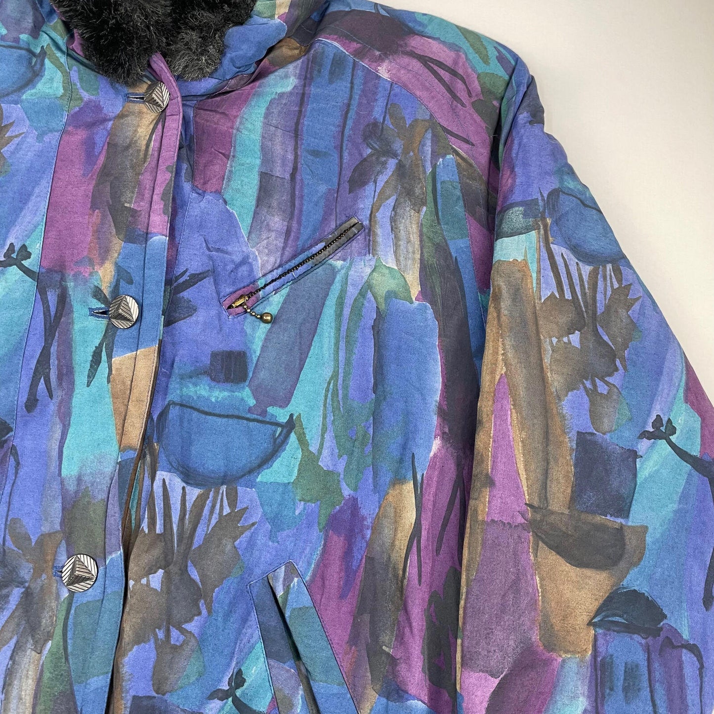 Women’s Vintage Funky Print Pattern Jacket , Size UK 14