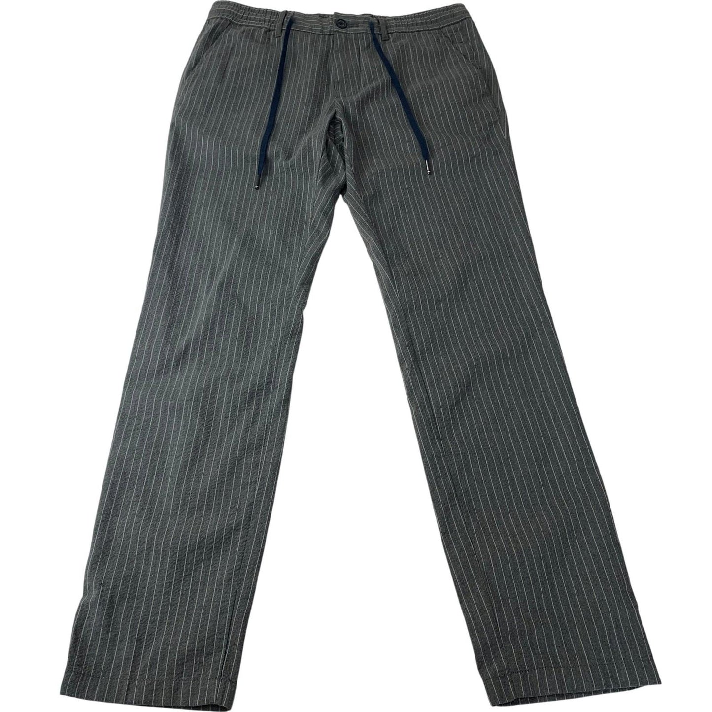 Tommy Hilfiger Pinstripe Trousers Casual Comfort Grey Mens 32/30