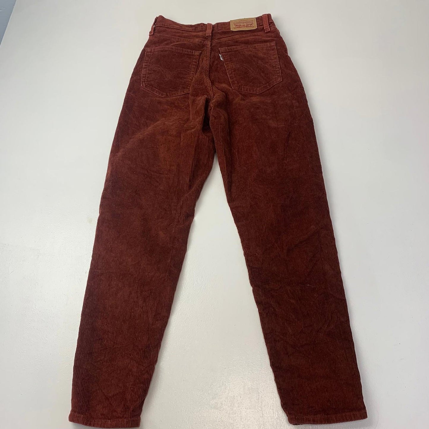LEVI'S High Waisted Mom Jeans Corduroy Rust Red Women's Size W25