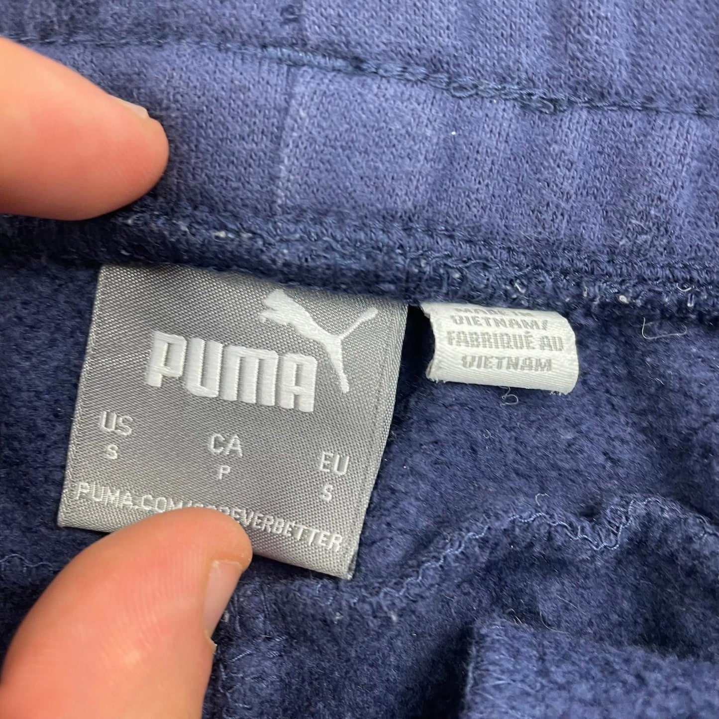 PUMA Jogger Sweatpants Fleece Lined Navy Blue Men's Small