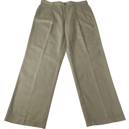 Tommy Hilfiger Trousers Vintage Relaxed Fit Beige Pleated Mens 34x30