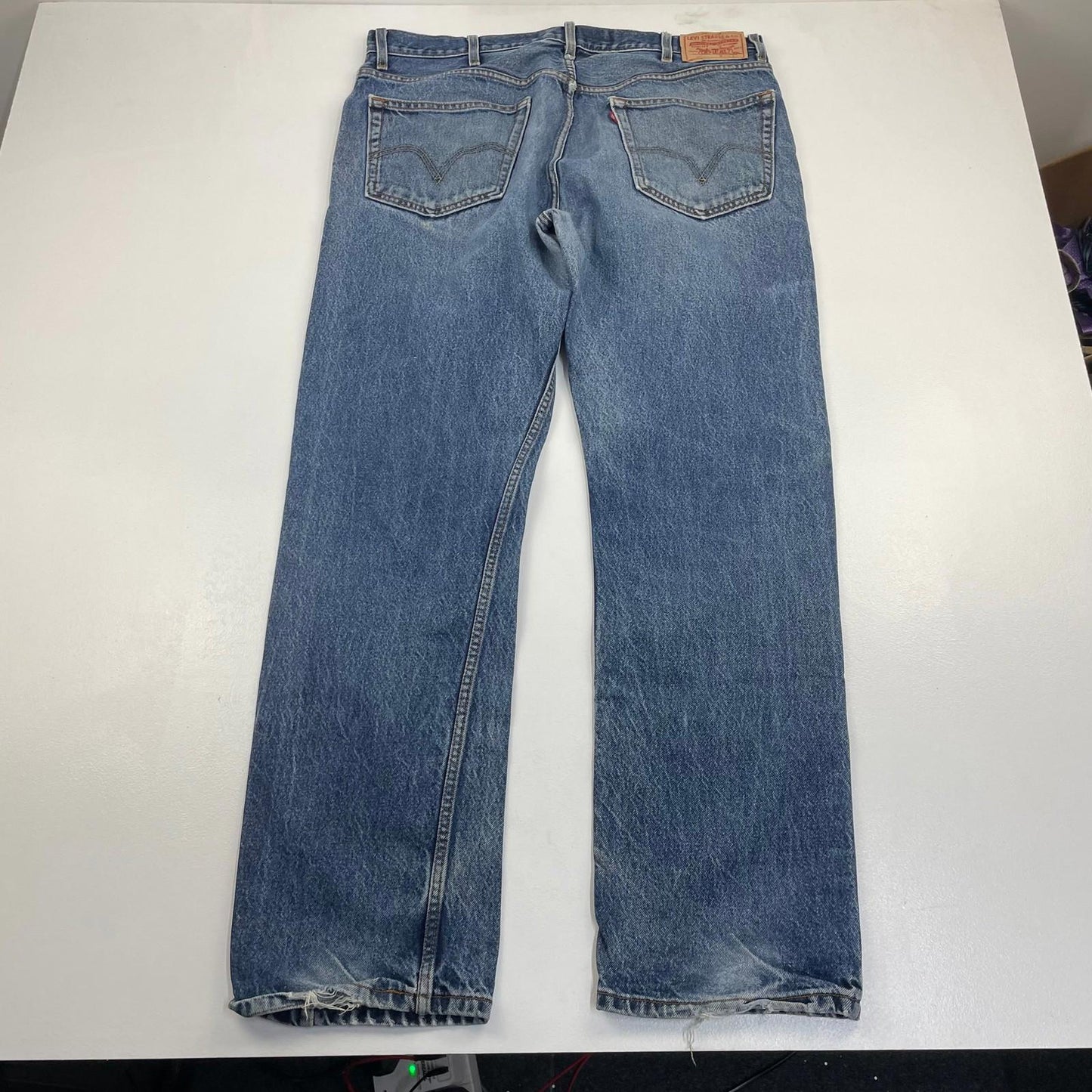 Levi's 505 Jeans Regular Fit Straight Leg Blue Denim Mens W38 L34