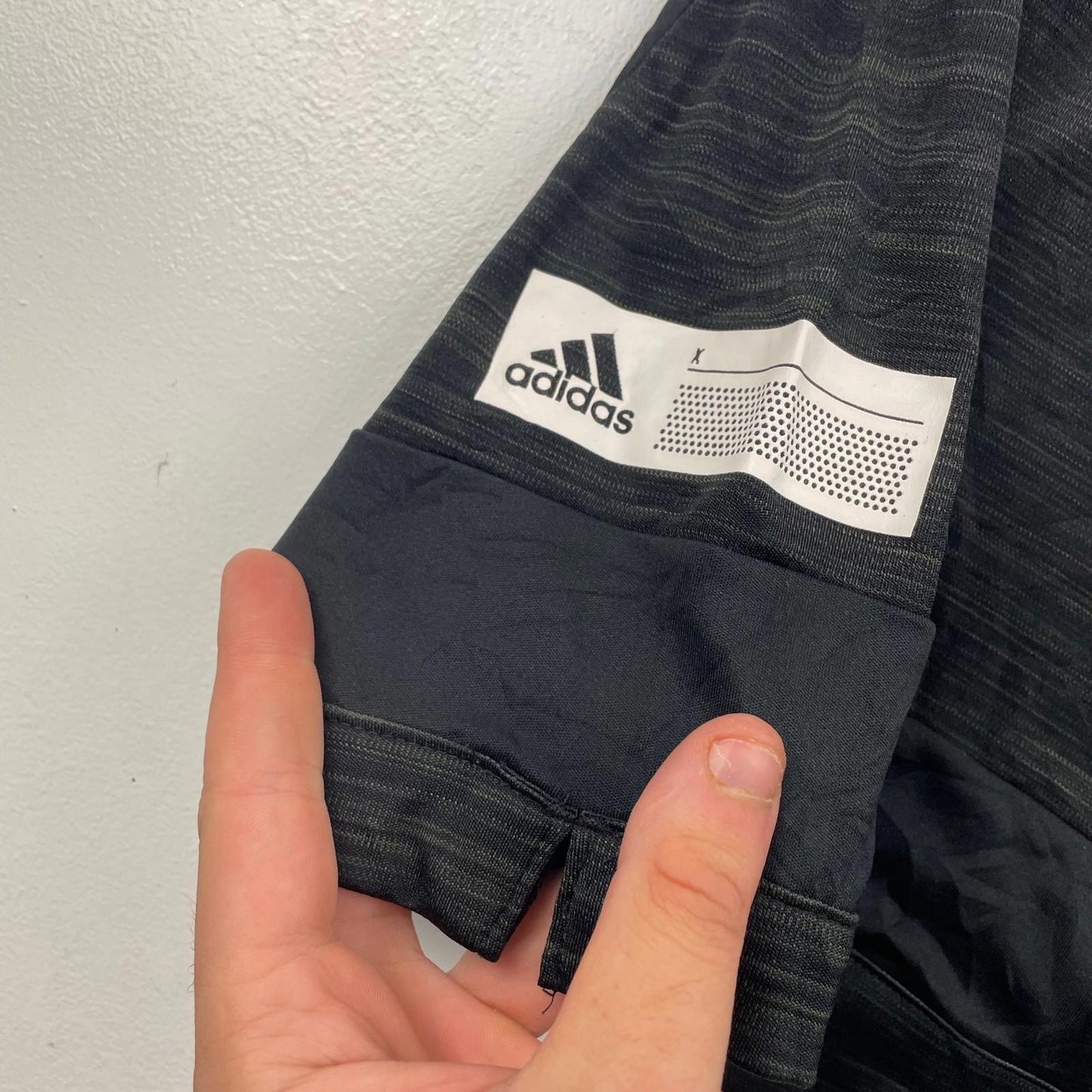 Adidas Climalite Activewear Shorts Graphic Logo Black Mens UK L