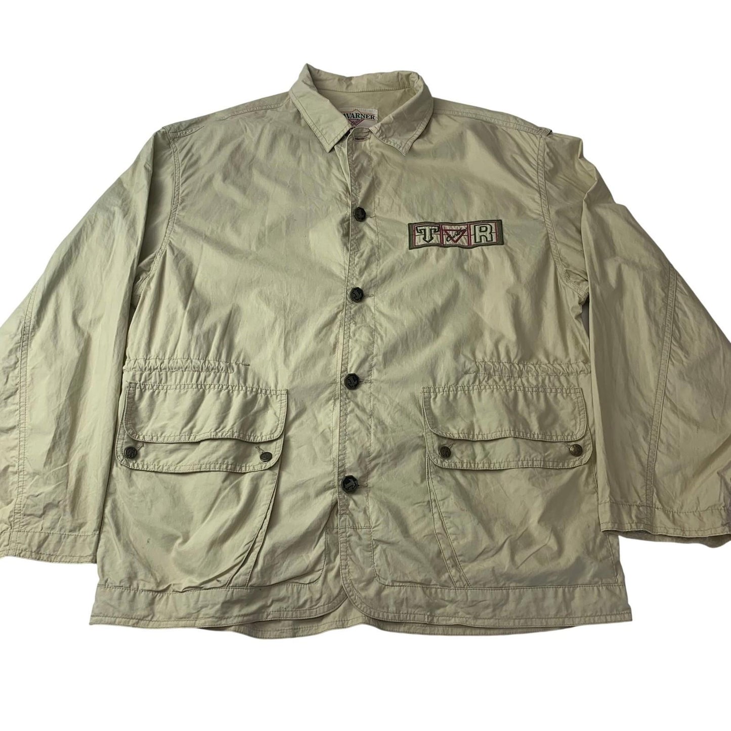 Tavarner Custom Jacket Casual Beige Button-Up Lightweight Mens Medium
