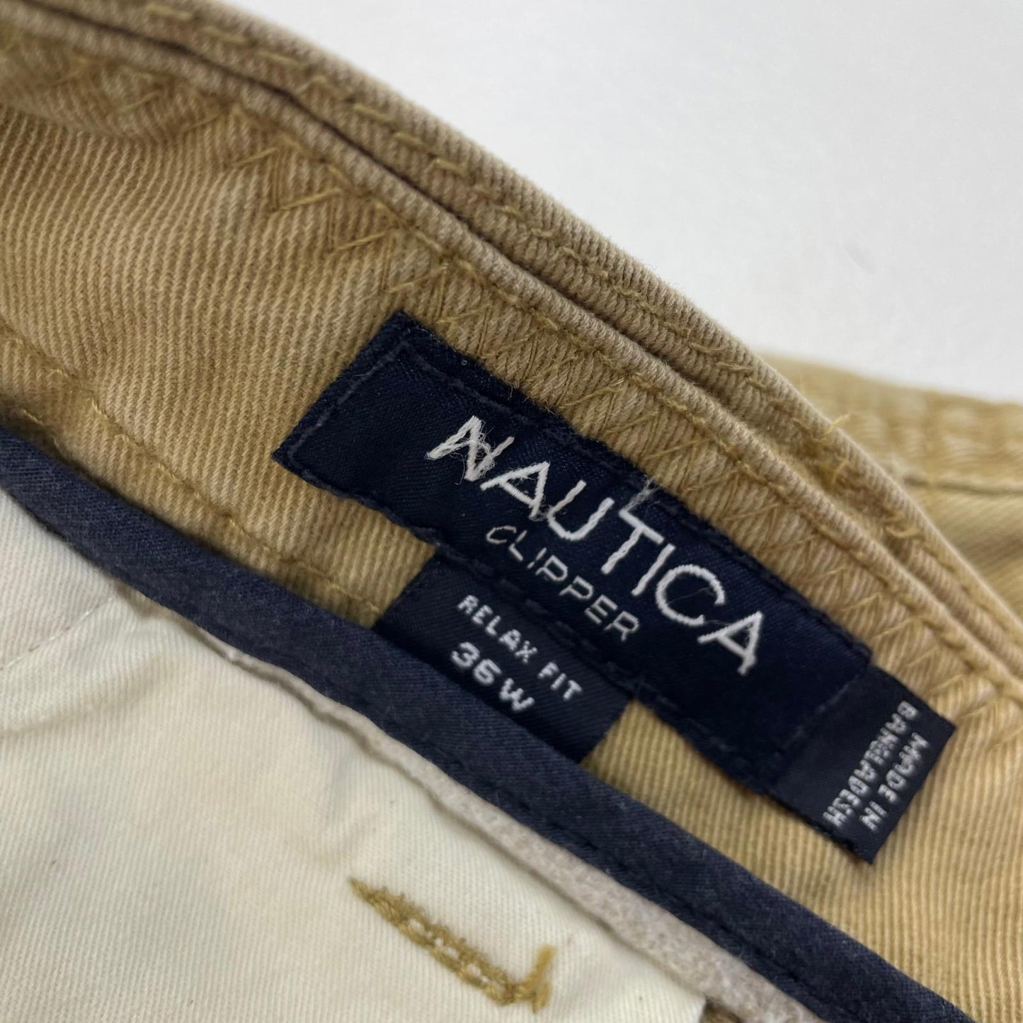 NAUTICA Clipper Cargo Shorts Relaxed Fit Beige Men 36W