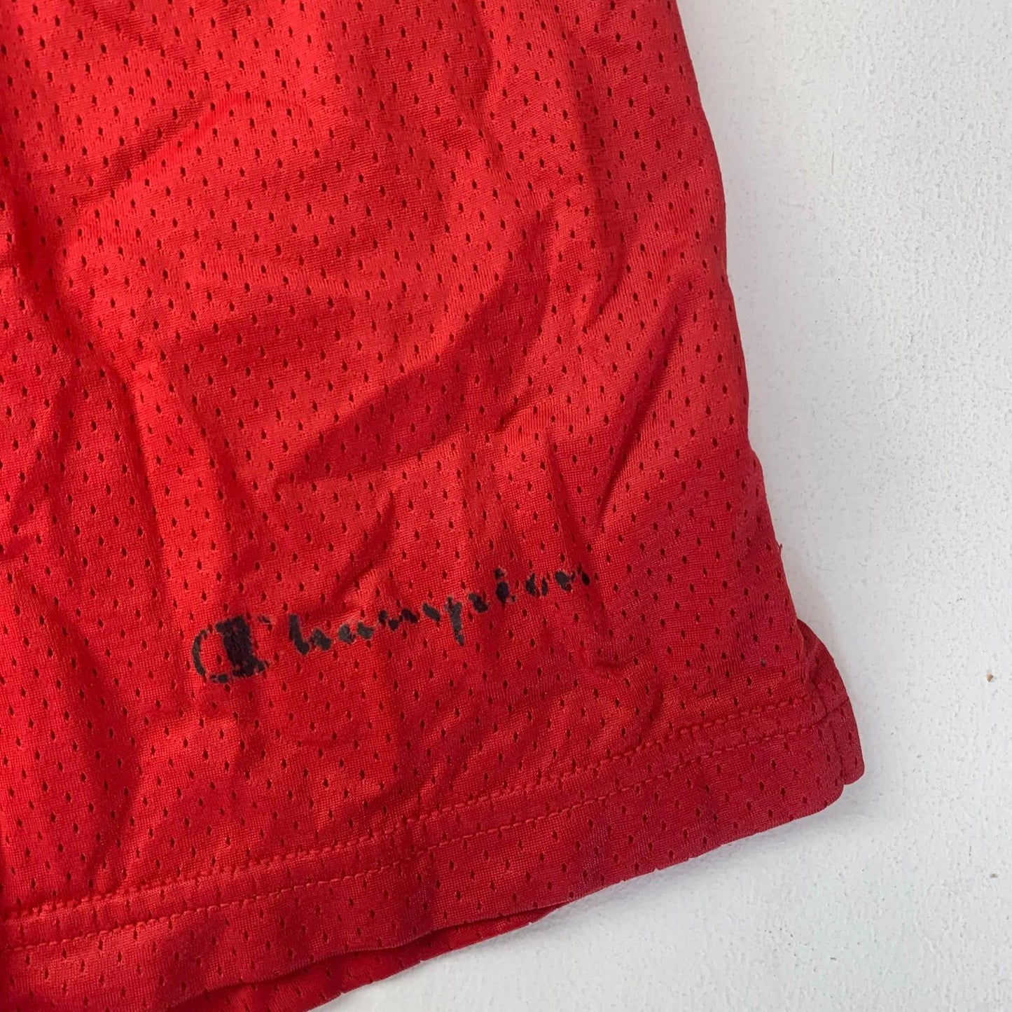 Champion Athletic Shorts Breathable Mesh Red Mens Size Large