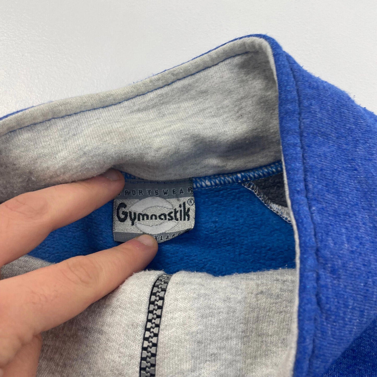 Men’s Vintage Blue GYMNASTIK Full Zip Track Jacket Sweatshirt , Size XL