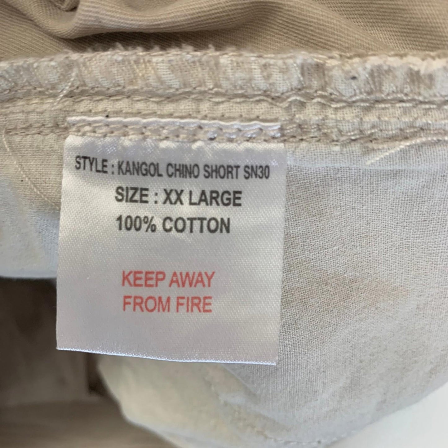 Kangol Chino Shorts Casual Beige Mens XXL
