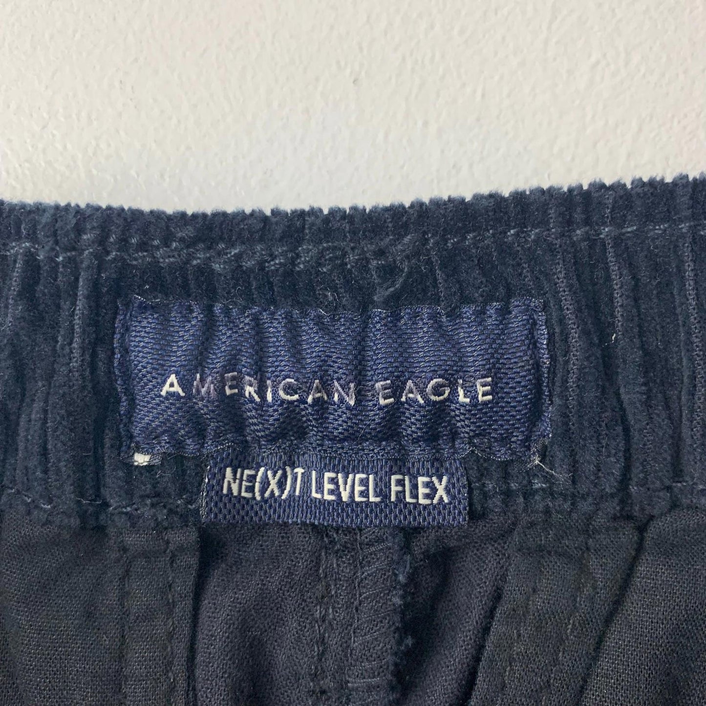 American Eagle Jogger Trousers Corduroy Elasticated Waistband Navy Mens XS