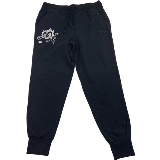 FILA Jogger Sweatpants Drawstring Graphic Black Women L