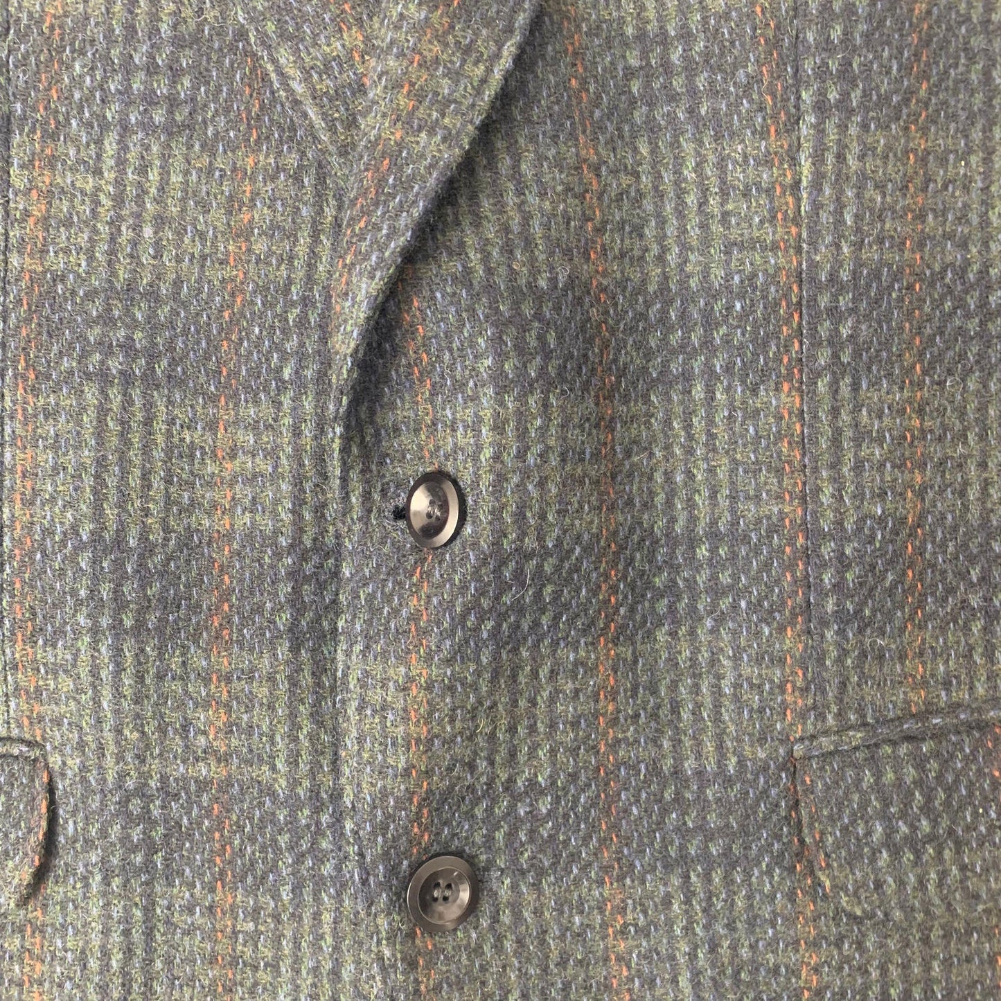 Mens Chequered Wool Jacket / Large