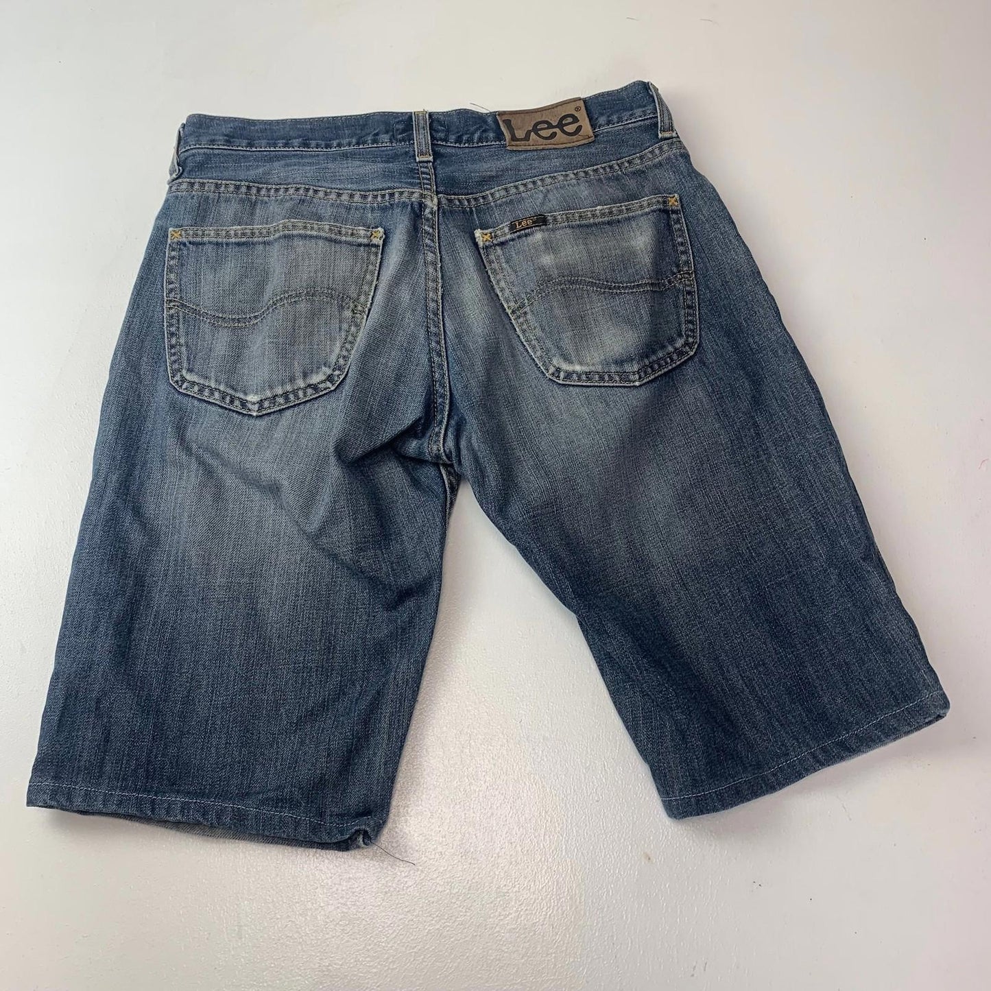 Lee Denim Shorts Distressed Casual Blue Mens W32
