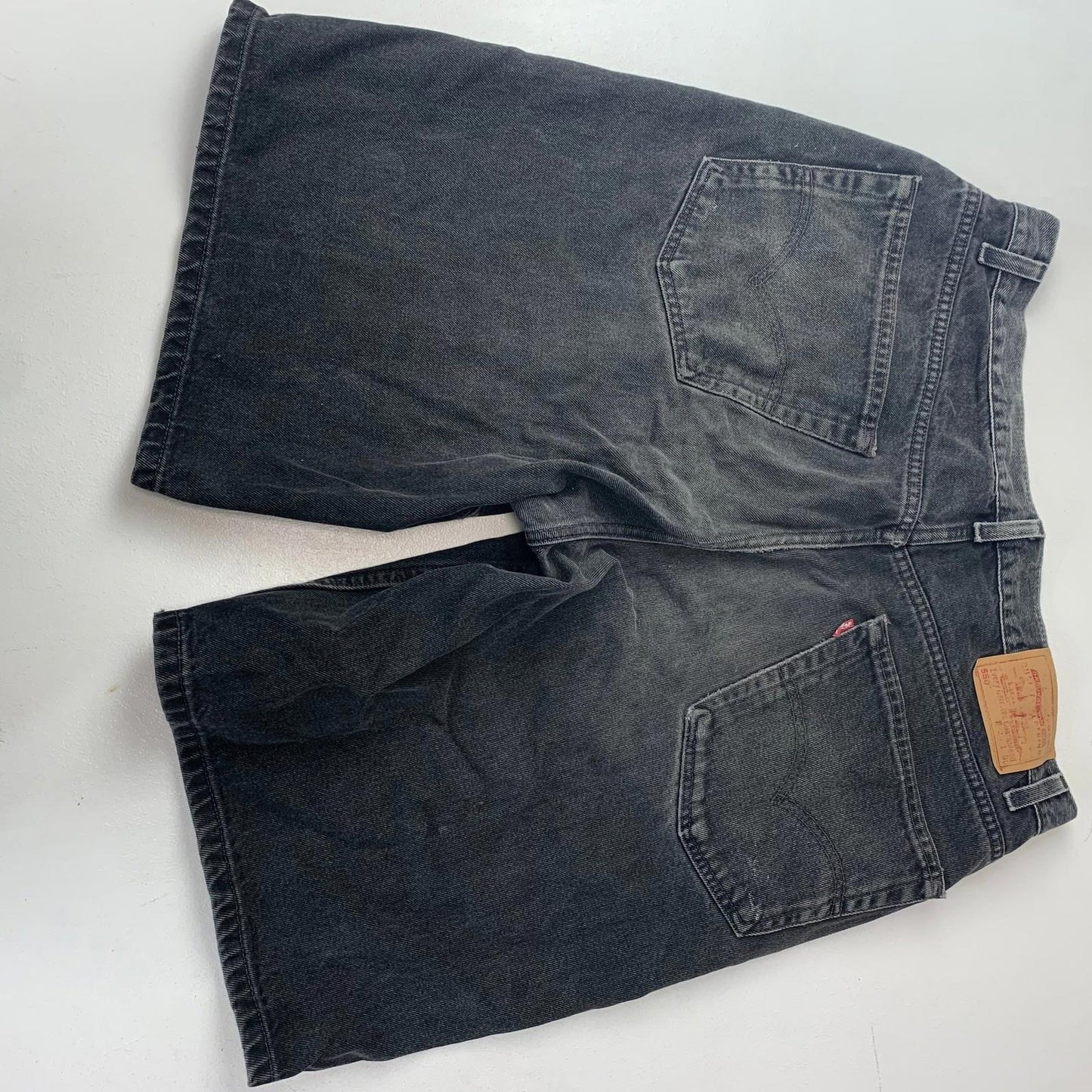 Levi's 550 Relaxed Fit Denim Shorts Classic Washed Black Mens Label Size 38