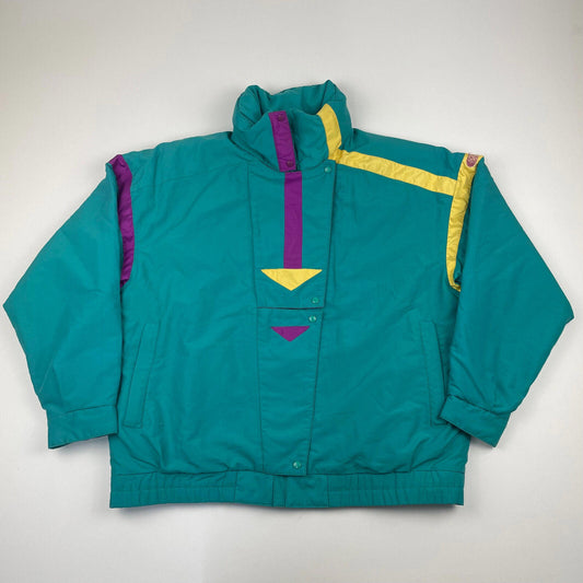 Women’s Vintage 90’s Multicoloured Block Print Ski Jacket , FR 42 / UK 14