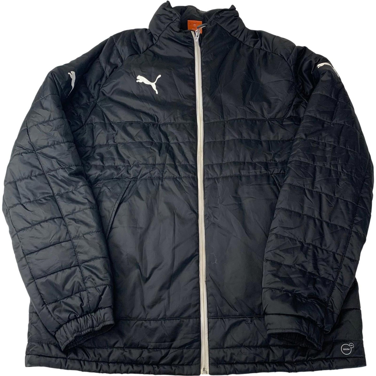 Puma Jacket Fleece Lined Warm Cell Black Zip Pockets Mens L
