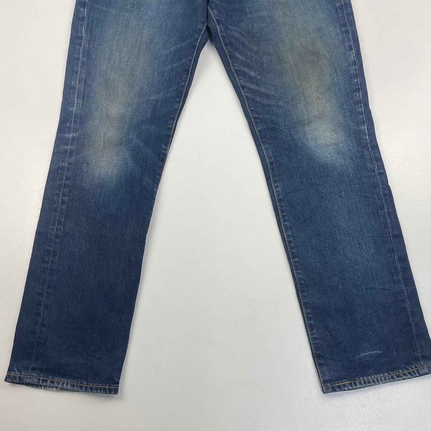 LEVI'S Jeans Straight Fit Faded Casual Blue Cotton Denim Mens W34 L30