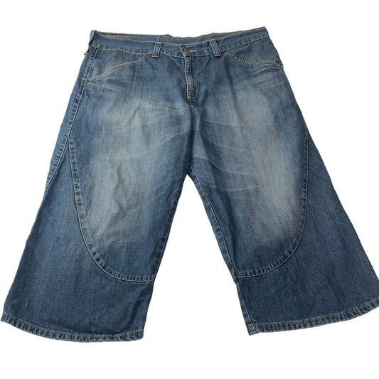 Levi's Denim Jorts Light Wash Button Fly Casual Relaxed Fit Blue Mens 38