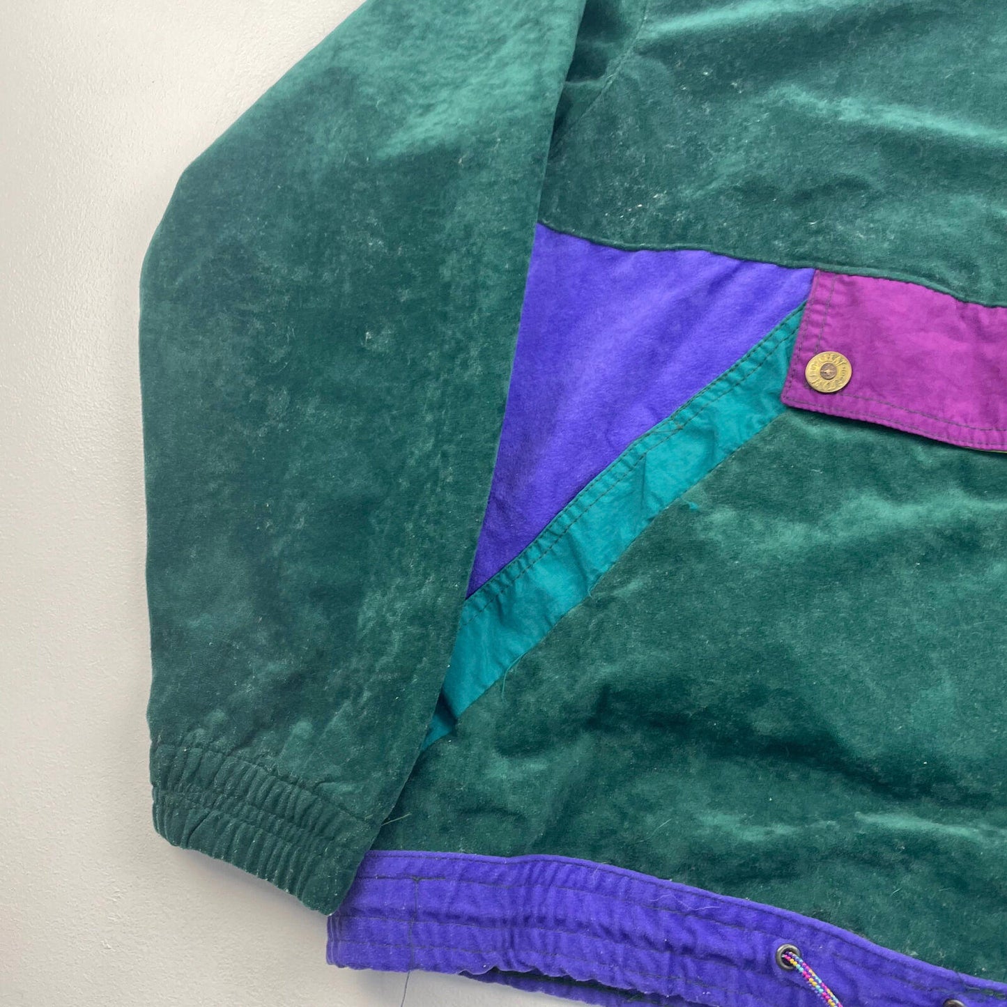 Women’s Vintage 90’s Funky Velour Multicoloured Track Jacket , Size L