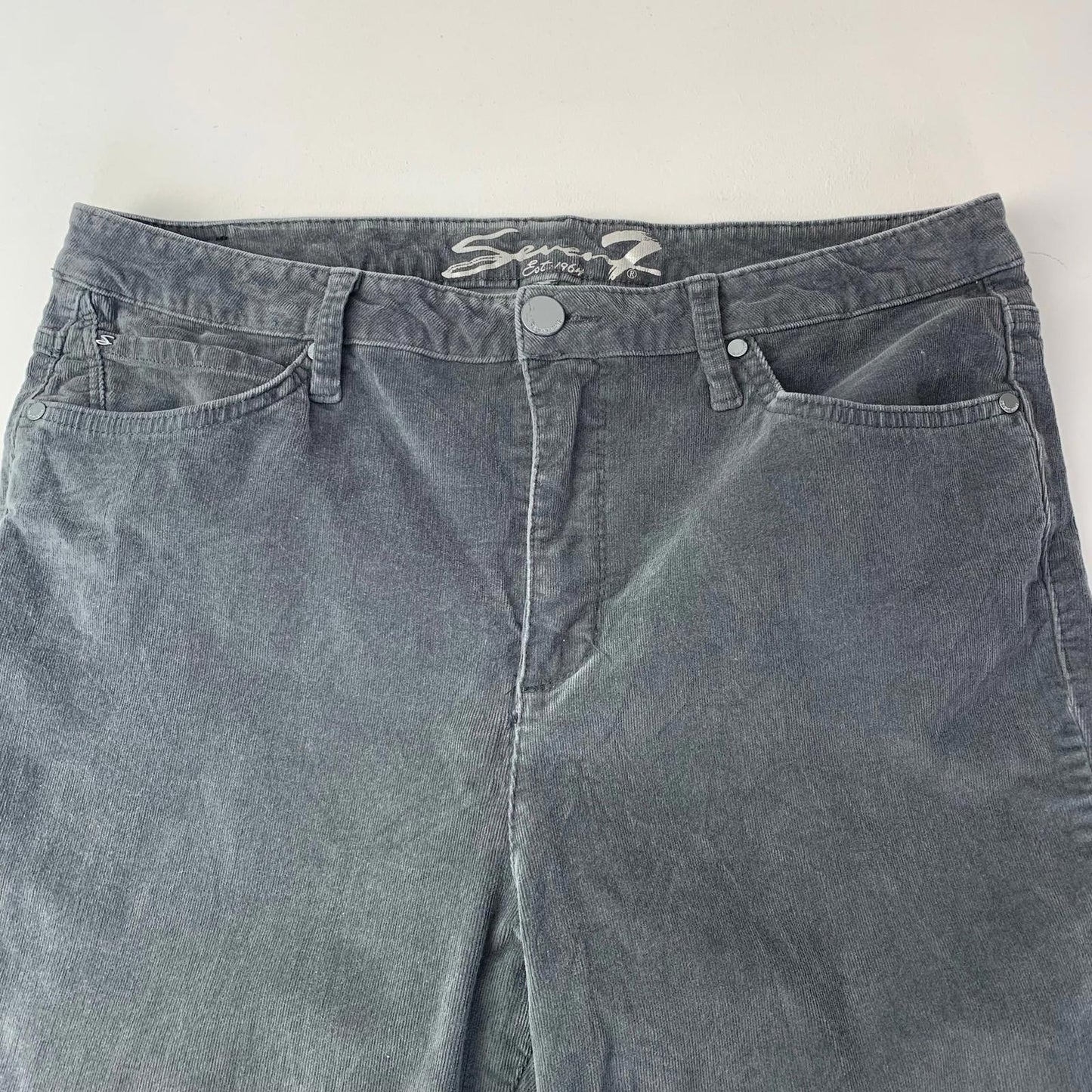Seven7 Jeans Ultra High Rise Skinny Grey Trousers Womens Size UK 18