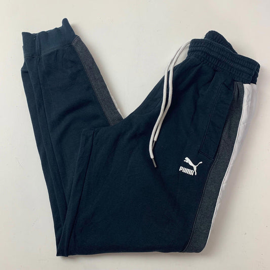 Mens PUMA Thick Jogging Bottoms / Medium / Black / Grey / White / Joggers
