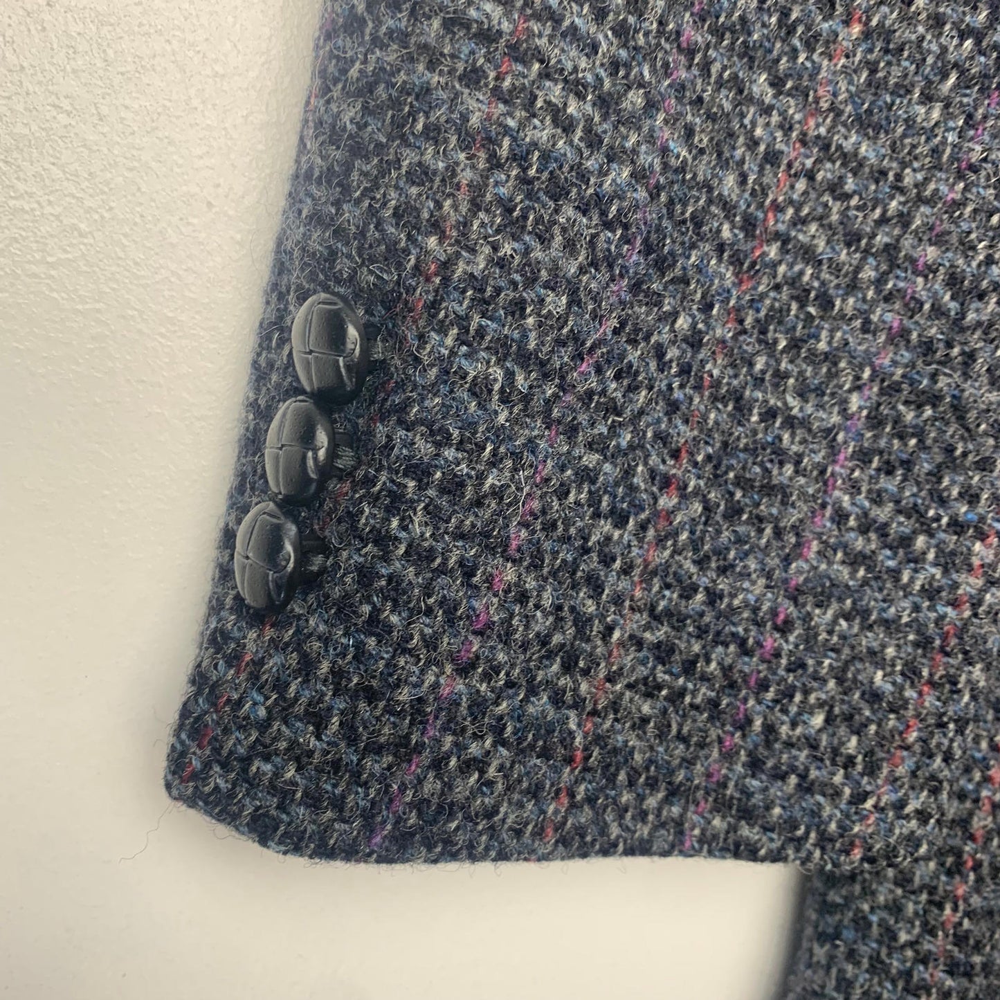 Mens MOORES Harris Tweed Jacket / Grey Fleck / 42 Tall