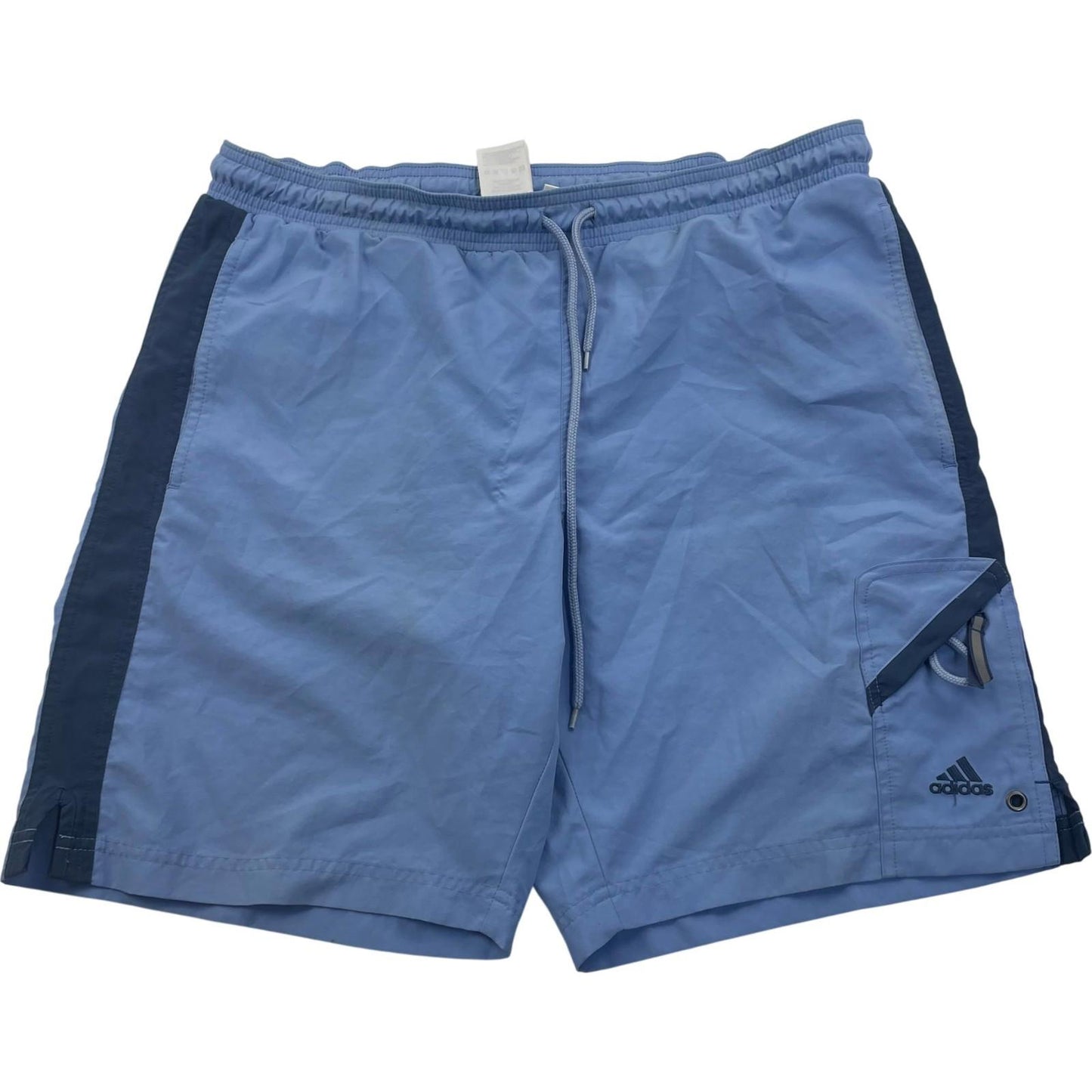Adidas Swim Shorts Quick Dry Elastic Waist Blue Mens L