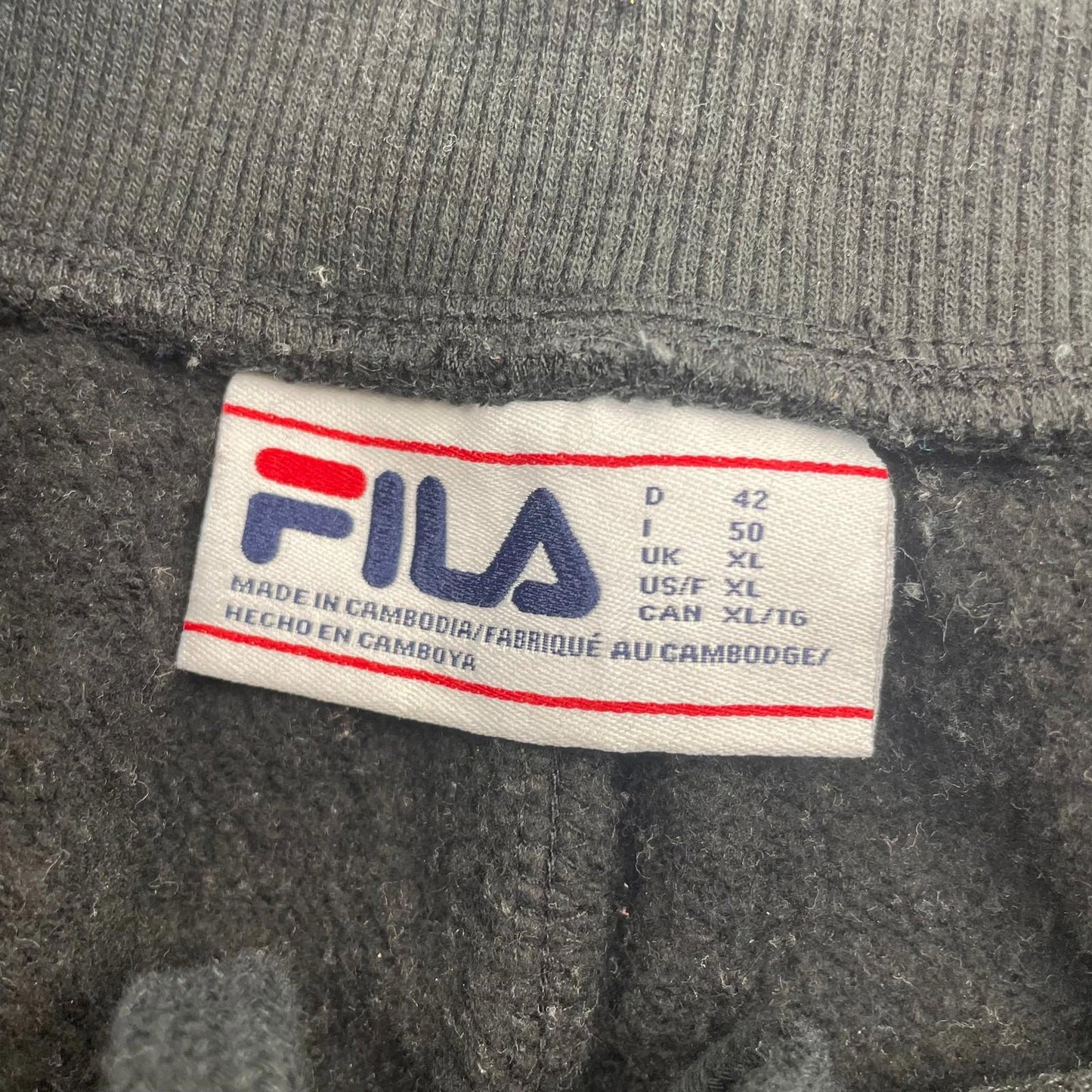 FILA Sweatpants Elastic Waist Joggers Black Women XL