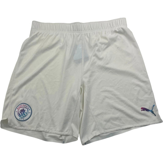PUMA Manchester City Football Shorts Athletic White Mens L