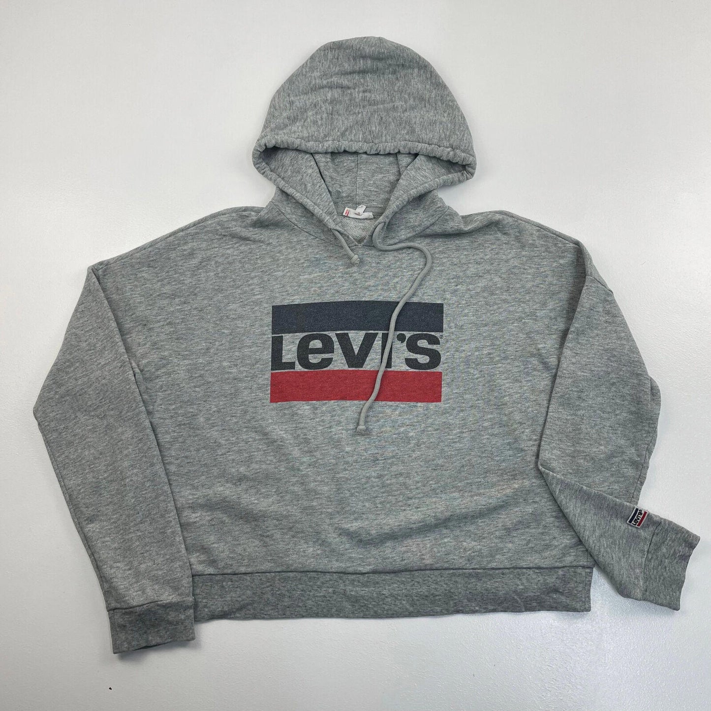 Women’s Levi’s Oversized Grey Spellout Hoodie , Size M