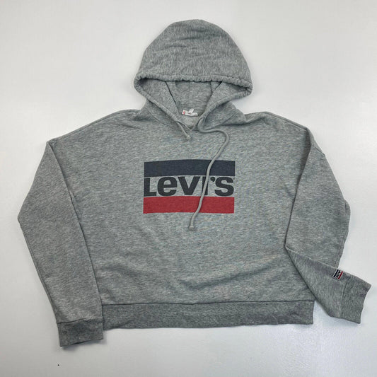 Women’s Levi’s Oversized Grey Spellout Hoodie , Size M