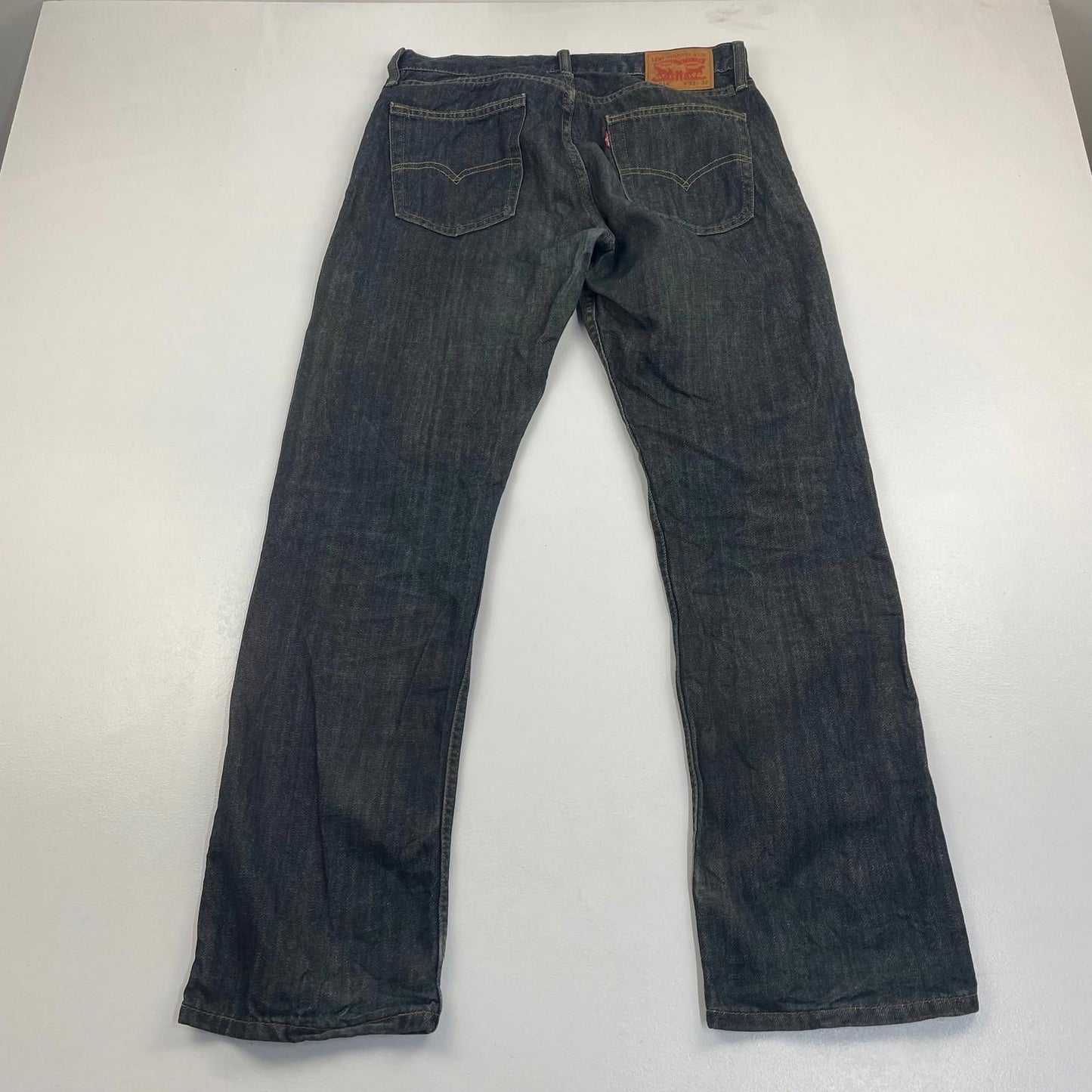 LEVI'S 514 Straight Leg Mid Wash Denim Jeans Classic Casual Blue Mens 33 X 32