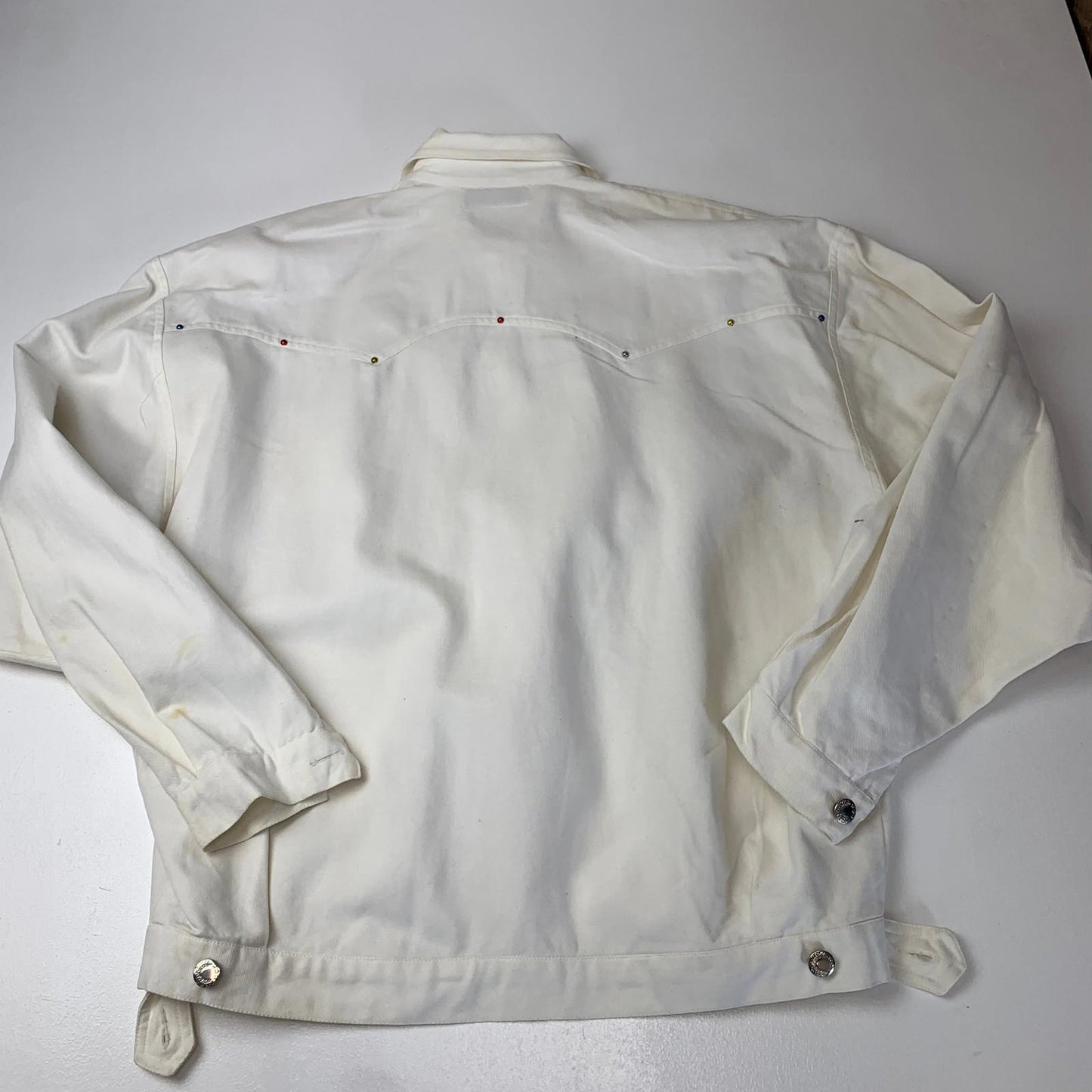 Women’s CRISTINA GAVIOLI Wester Denim Jacket /White /  Large