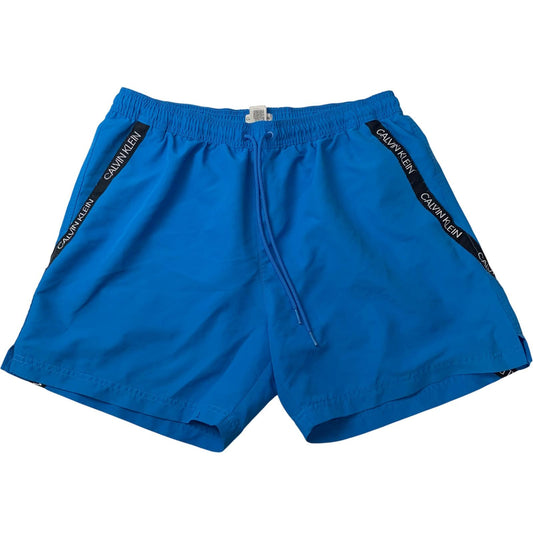 CALVIN KLEIN Swim Shorts Logo Tape Blue Mens Large