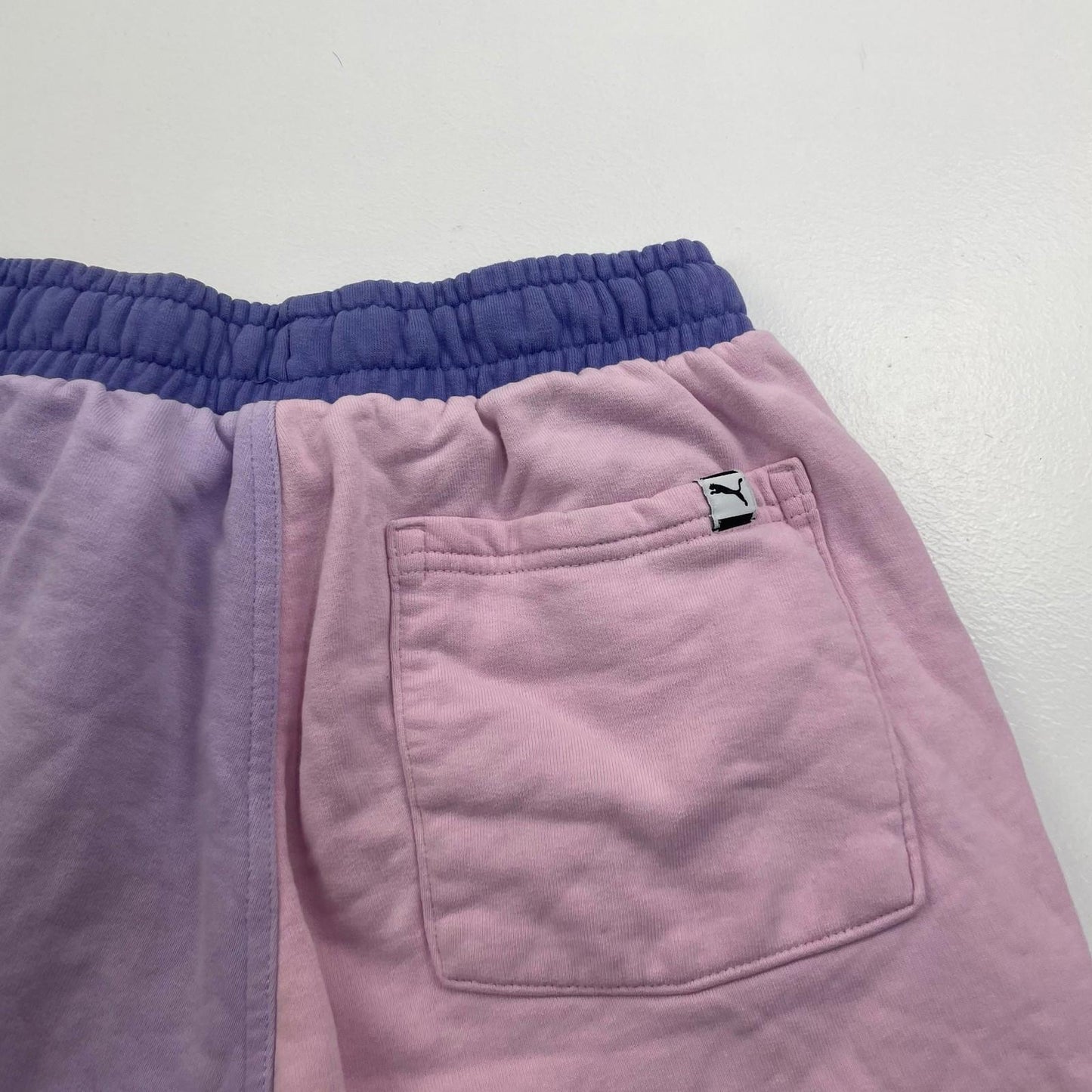Puma Colourblock Sweat Shorts Pink Purple Womens Small