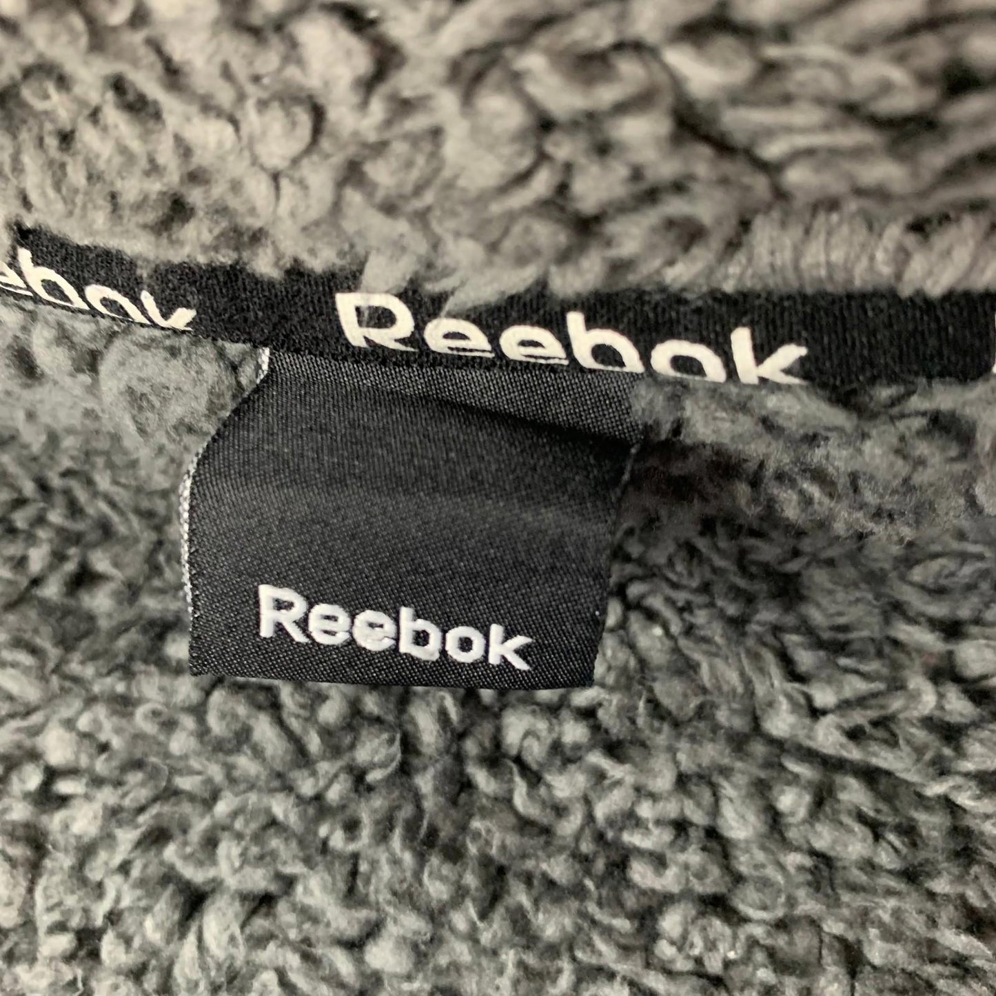 Reebok Fleece Jacket Sherpa Lined Black Zip Up Casual Style Men's M