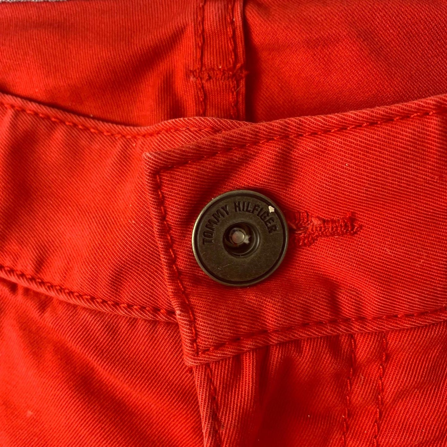 Tommy Hilfiger Red Trousers Straight Cotton Stylish Mens 32/30