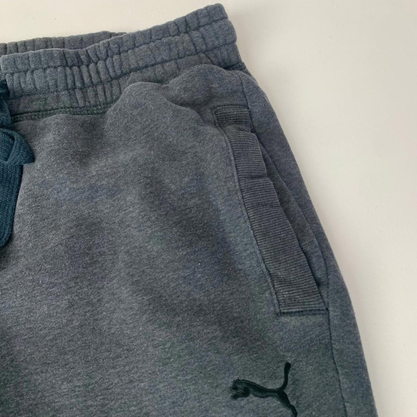 Puma Track Pants Casual Fleece Lined Grey Joggers Mens Large L