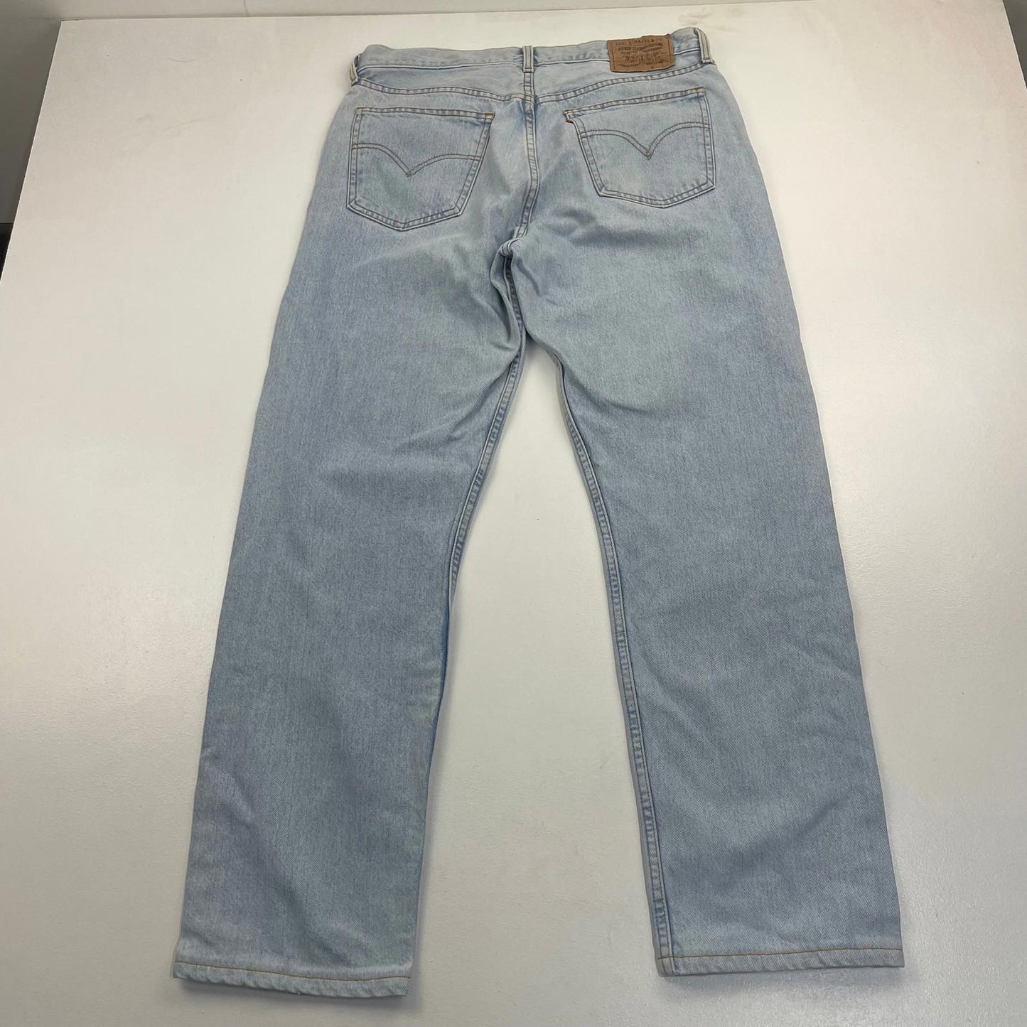 Levi's Original Fit Straight Leg Jeans Light Wash Denim Blue Mens W34 L32