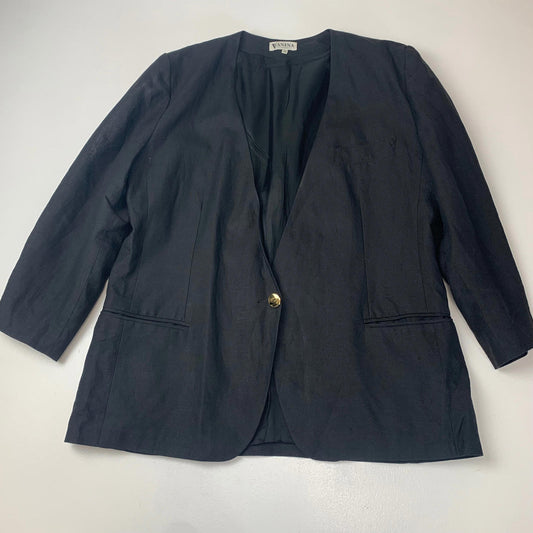 Women’s Vintage Italian Linen Jacket / Black / Italian 50