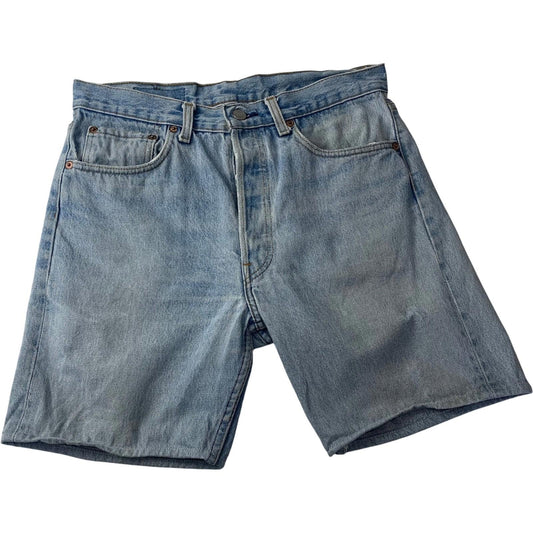 Levi's Denim Shorts Button Fly Light Wash Casual Blue Mens W33