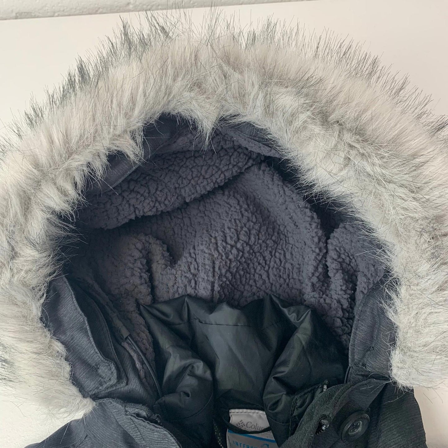 Columbia Interchange Jacket Faux Fur Trim Omni-Heat Grey Womens L