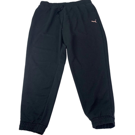 Puma Jogger Track Pants Elastic Waist Comfort Black Women's XL