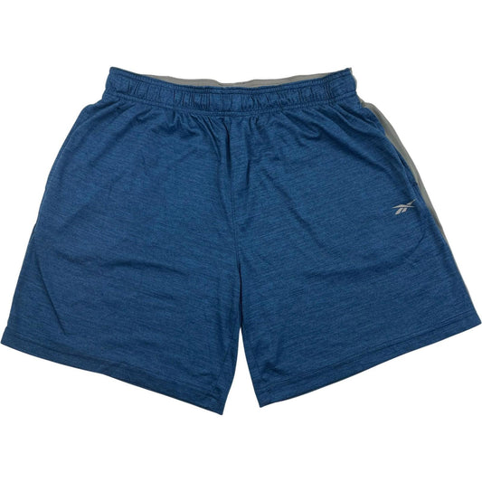 REEBOK Speedwick Athletic Shorts Blue Sweat Mens Large