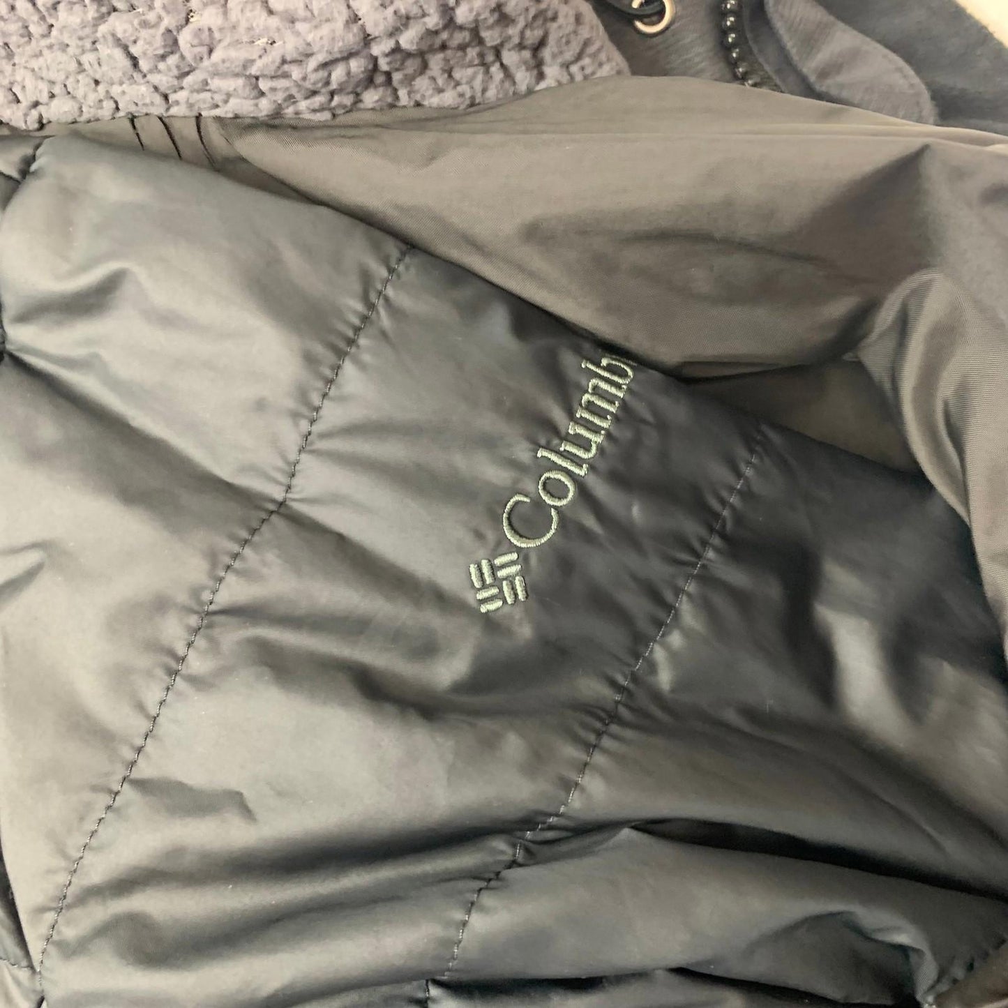 Columbia Interchange Jacket Faux Fur Trim Omni-Heat Grey Womens L