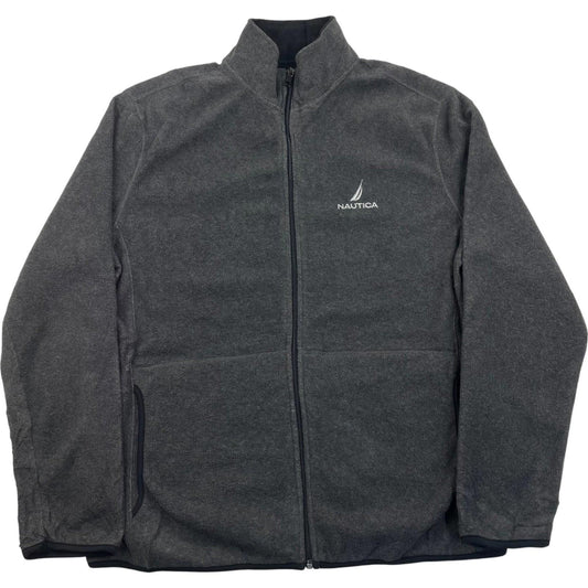 NAUTICA Fleece Jacket Full Zip Grey Casual Outdoor Mens XL