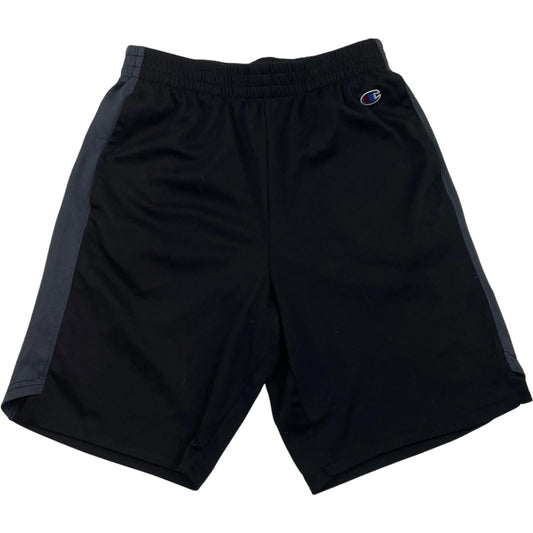 CHAMPION Athletic Shorts Elastic Waist Black Grey Boys Size Large