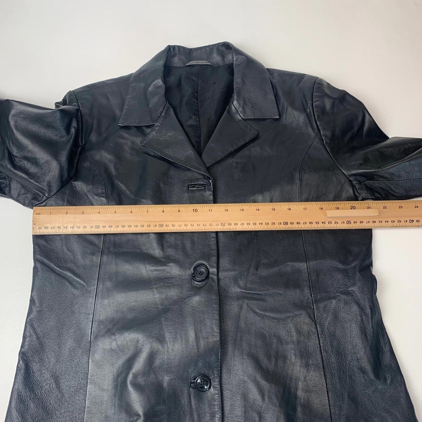 Women’s Black Leather Jacket / Large / Made in Italy