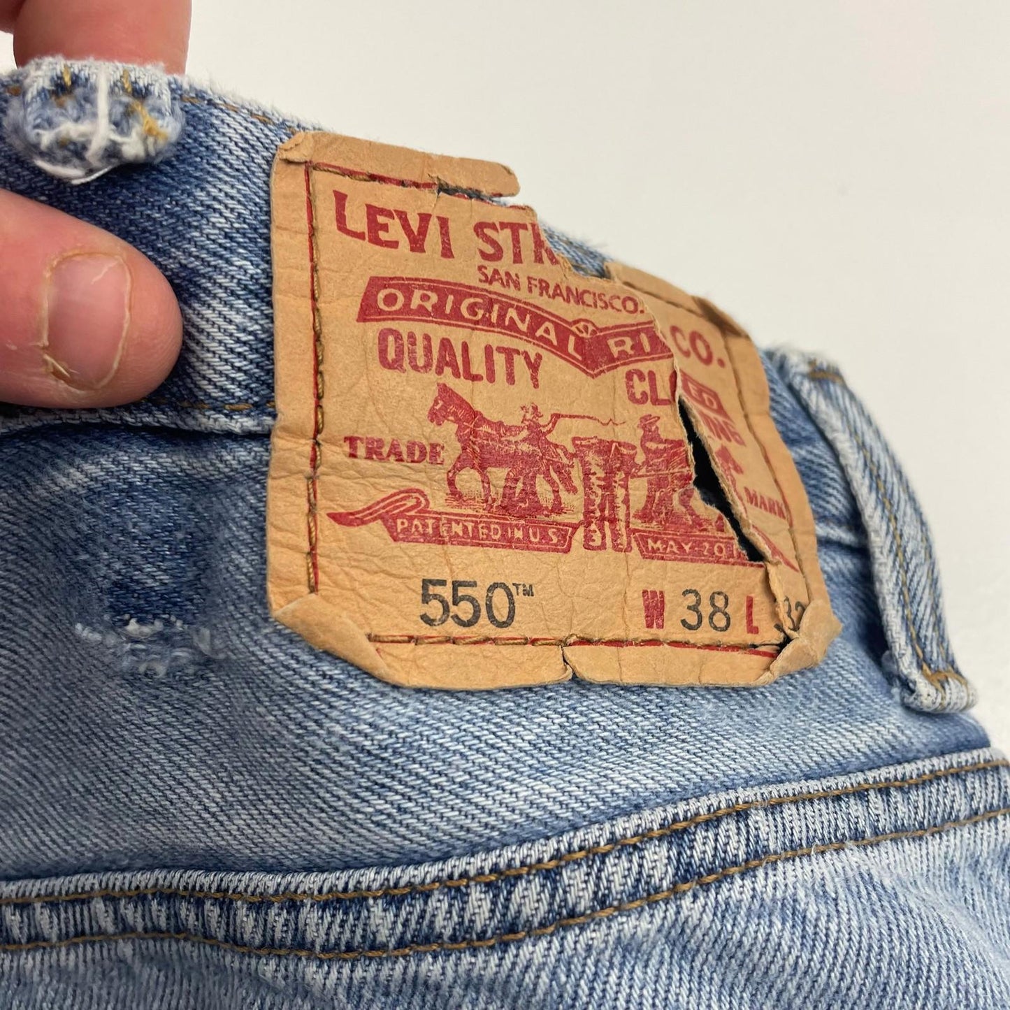 LEVI'S 550 RELAXED FIT Vintage Denim Jeans Mid 90s Blue Mens 38x32