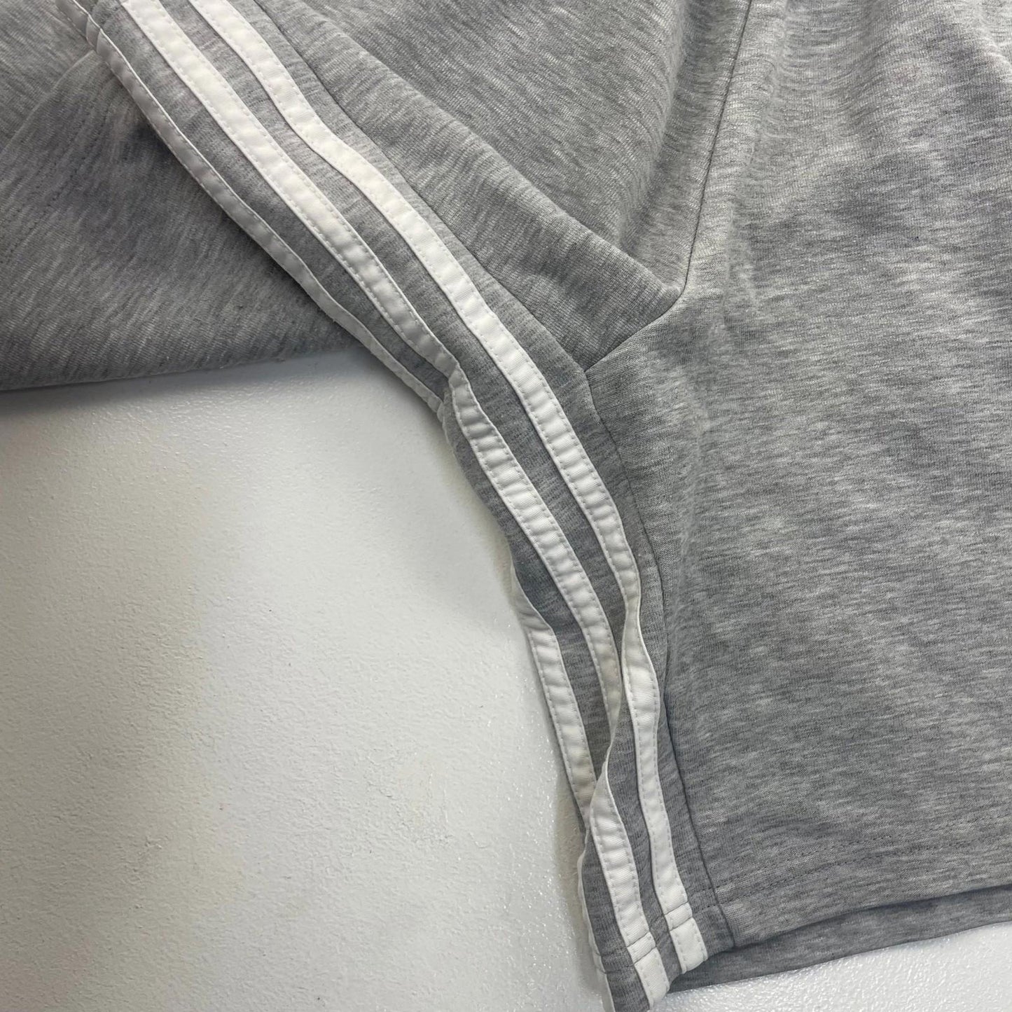 Adidas Athletic Shorts Elastic Waist Grey Mens UK S